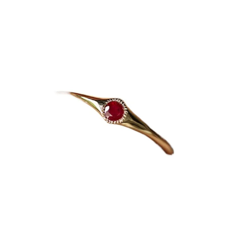 Classic Art Ruby rings for women Slim Stacked Style Light Luxury Retro fine Red Ring Suitable for Daily Wearing Jewelry Gifts