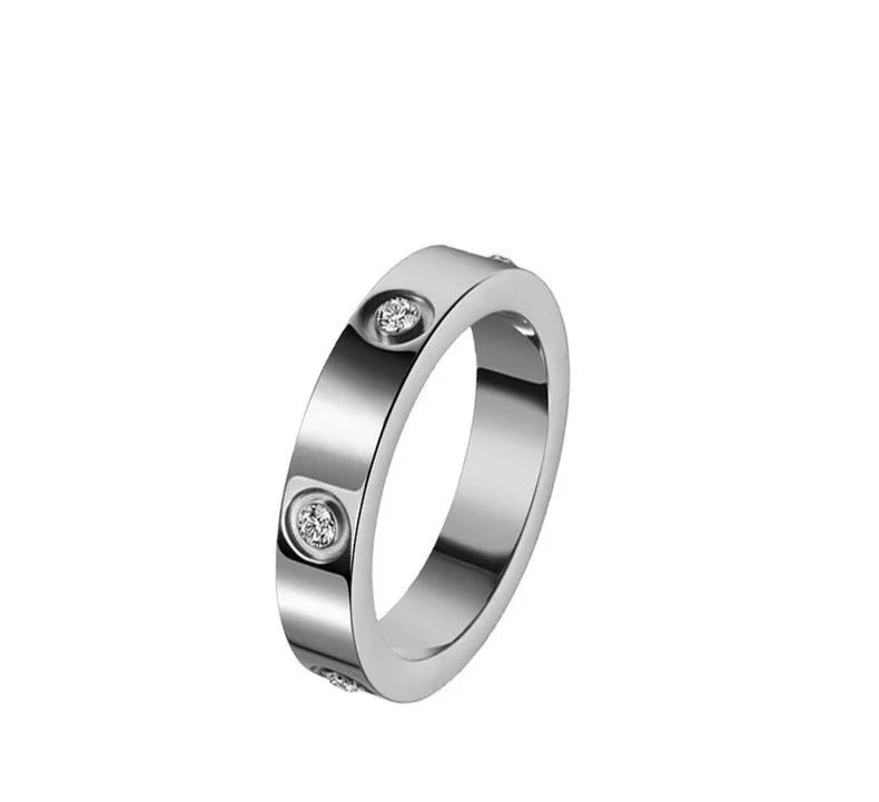Ring for women 2025 luxury Titanium steel ring with sparking rhinestone designer jewelry Couple rings