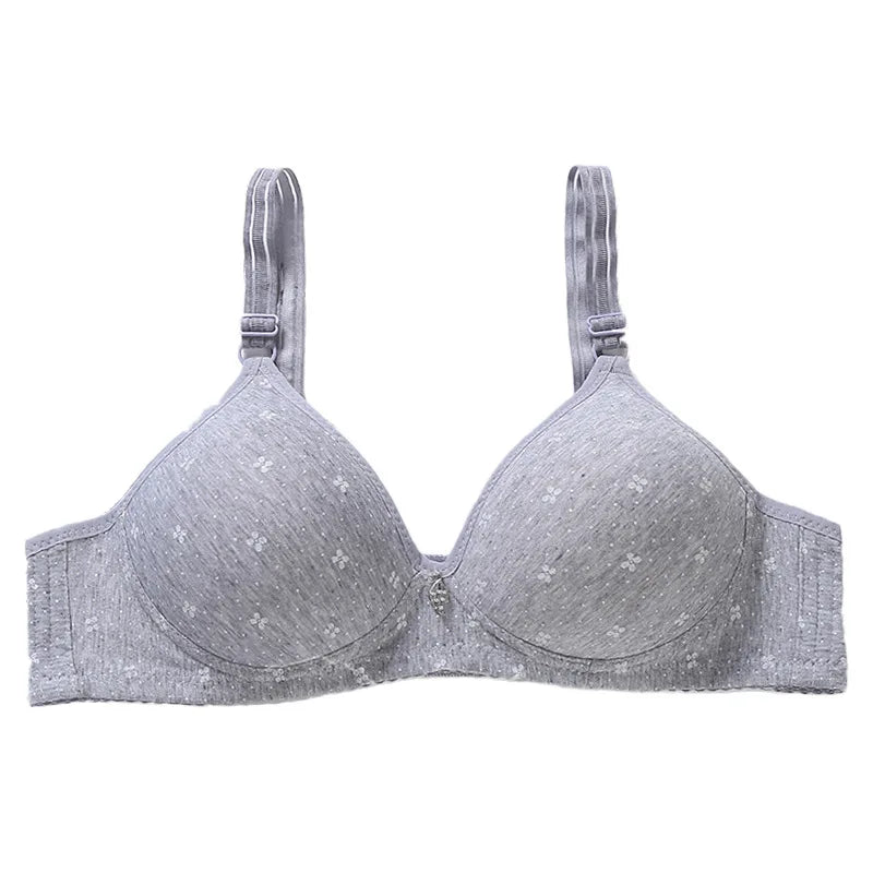 Cotton Soft Bra for Women B Cup No Steel Ring Comfort Thin Cup Sexy Little Flowers Push Up Brassiere Sweet Girl Lingerie Bra