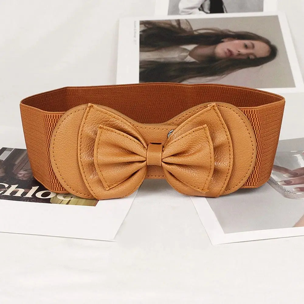 Women Big Bow Waistband Elastic Wide Stretch Waist Belt New Designer Belts Straps for Girls Clothes Accessories Lady Dress Belt