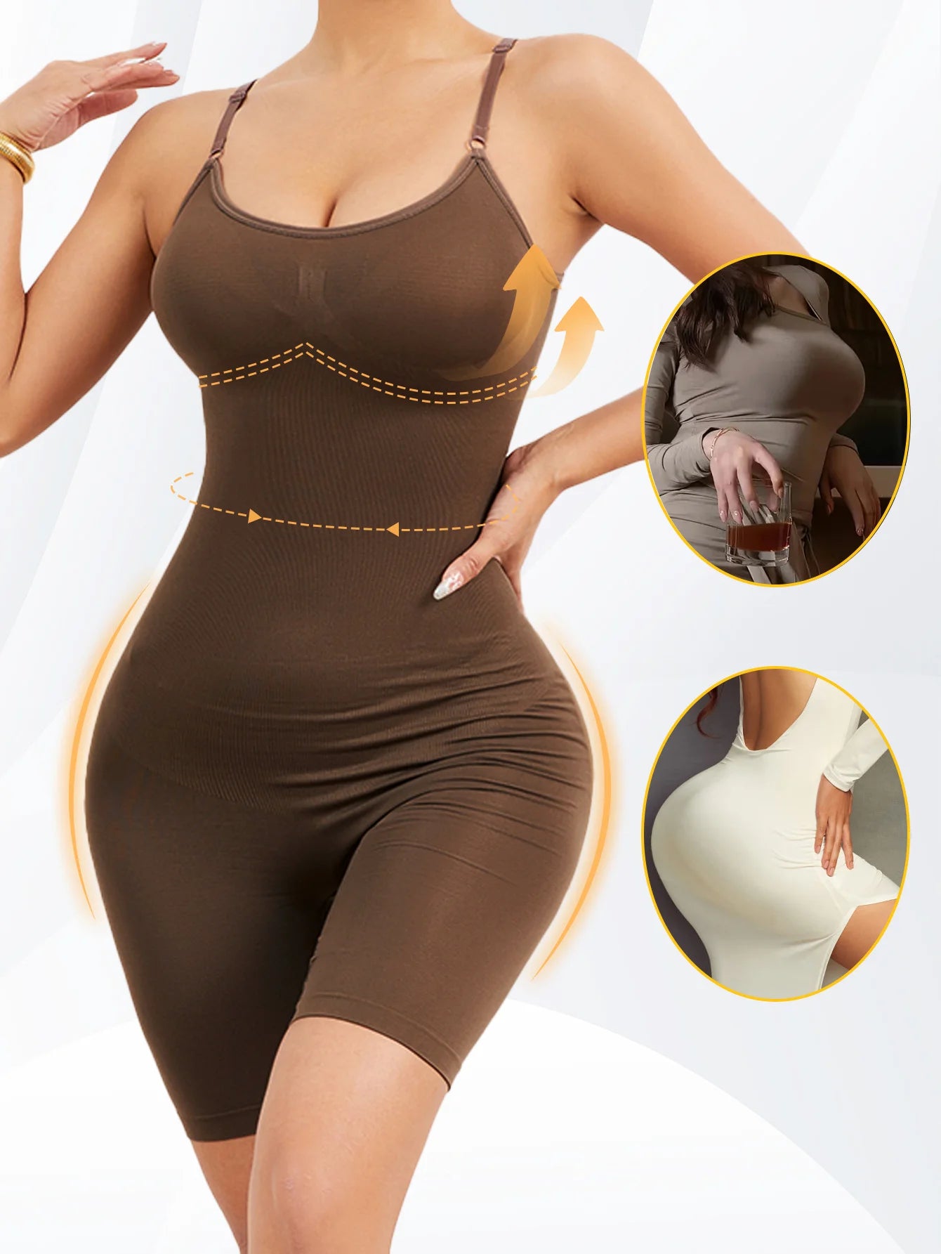 Bodysuit for Women Tummy Control Shapewear Seamless High Waist Flat Belly Belt Stretch Shapewear Body Shaper
