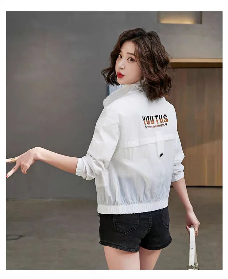 Sunscreen Coat Women's Summer Outerwear Breathable Joker UV Protection Sun-Protective Clothing Jacket Thin 2024 New Female Tops