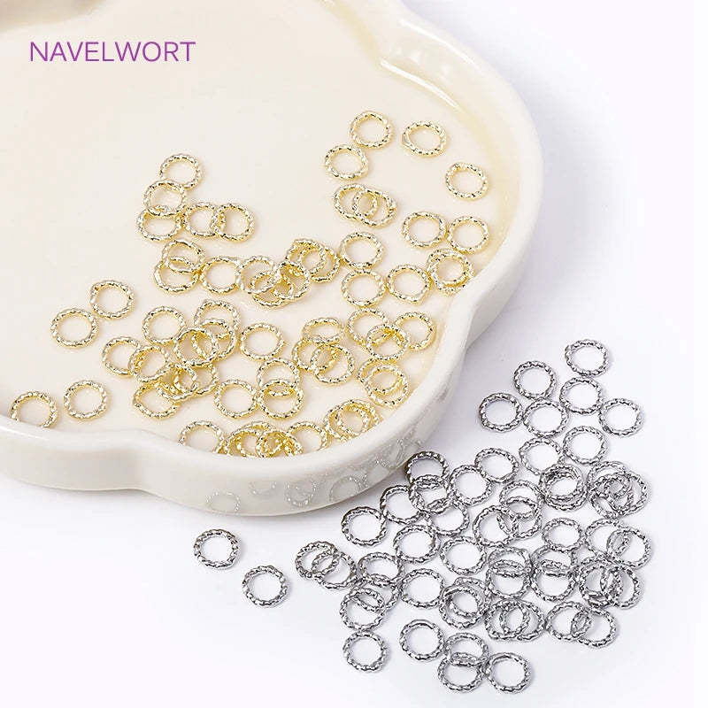 Wholesale 18K Gold Plated Brass 6/8/10/12MM Round Twist Closed Ring Connectors Accessories For DIY Jewelry Making Supplies