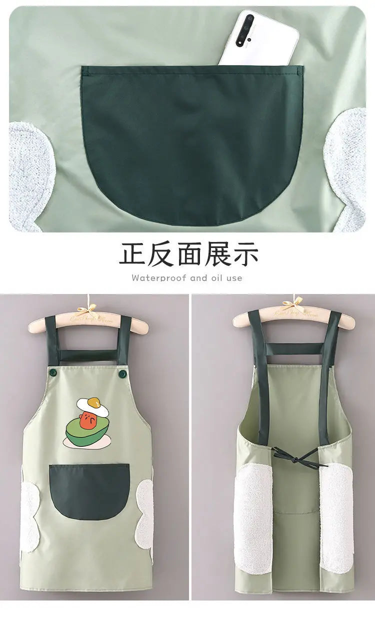Kitchen Aprons for Woman Men Chef Work Apron for Grill Restaurant Bar Shop Cafes Beauty Nails Studios Uniform Avocado Lemon