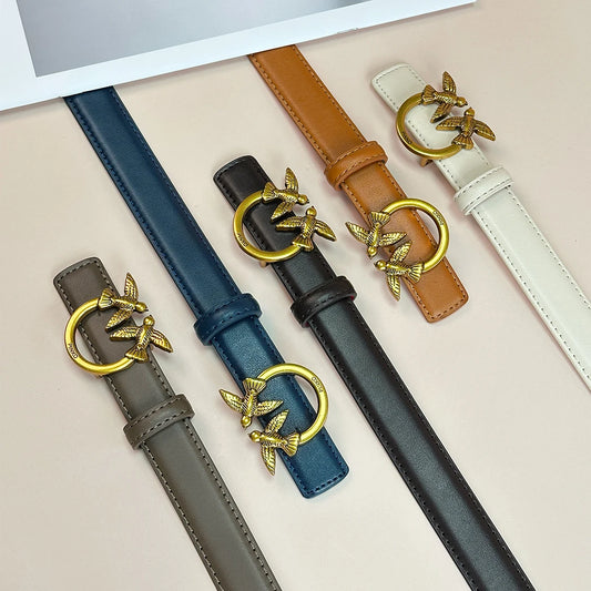 Women's belts with jeans ladies new decorative design sense niche.