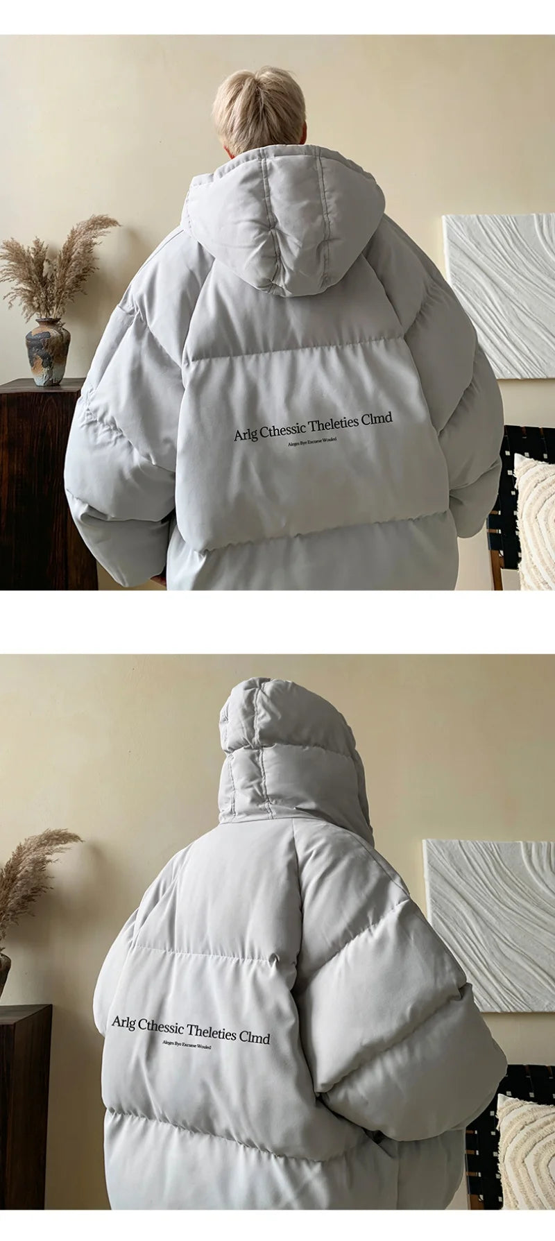Winter Bread Jacket Winter for Men Fashion Warm Male Parkas Big Size Letter Print Men's Cotton Coat Oversize Men Clothing 2024