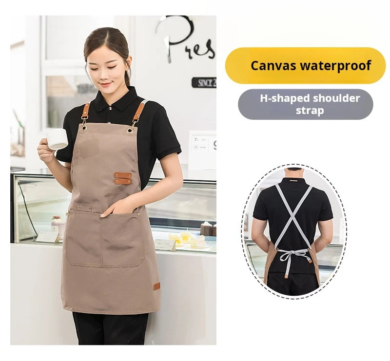 Apron For Kitchen Women Waiter Uniforms Cook's Clothes Man Food Service Philippines For Chef Fartuch Kuchenny Delantal Camarero
