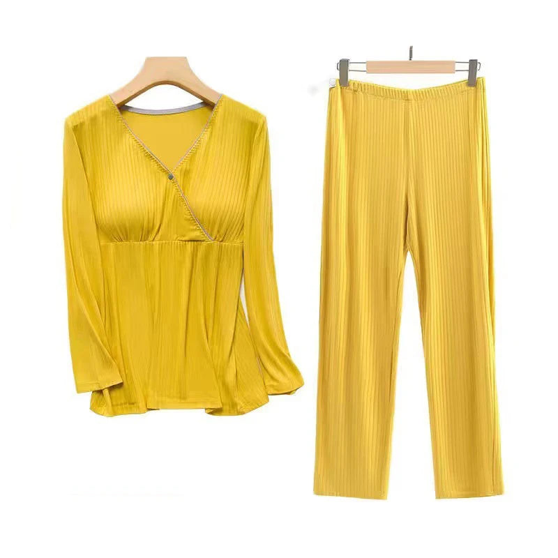 Maternity Nursing Sleepwear Breastfeeding Nightwear for Pregnant Women Pregnancy Breast Feeding Pajamas Suits Maternity Clothes