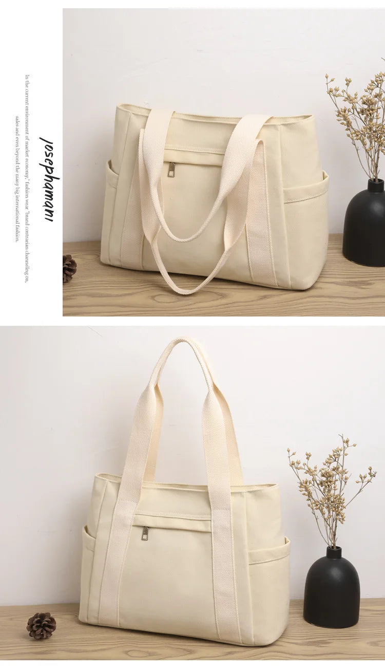 Women's handbag Fashionable Women's Canvas Top-Handle Bag for Daily Commuting and College Style Student Outfit Shoulder Bag