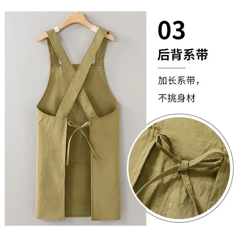 New Korean Household Kitchen Adult Waist Apron Waterproof Oil Resistant Cooking Chef Workwear for Catering Waiter Work Clothes