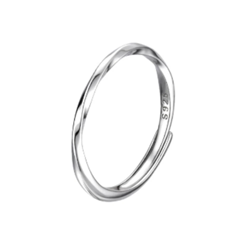 HOT 925 Sterling Silver Fine Plain Ring With Simple Opening Trendy And High-end Fashion Suitable For Women And Men's Jewelry