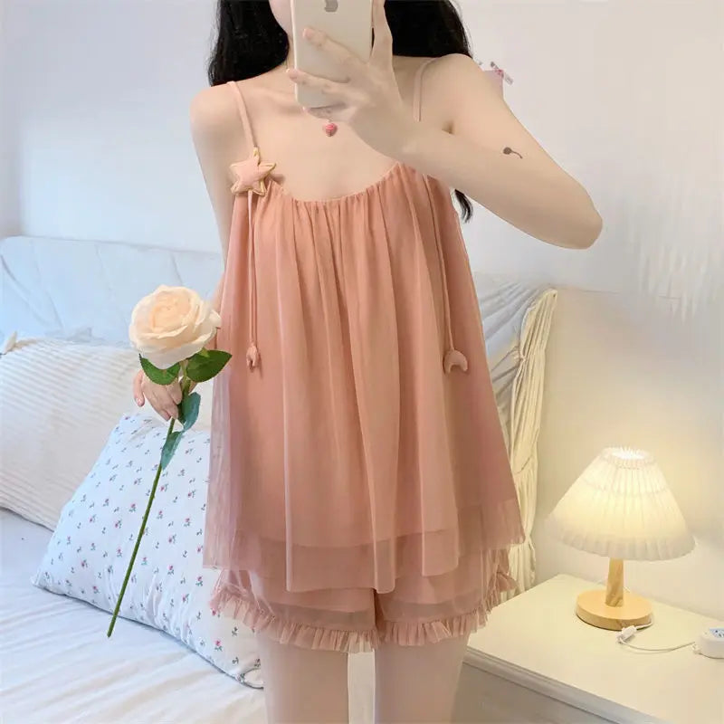 Sleepwear Women Nightwear Women's Sweet New Summer Long-sleeved Sexy Lace Home Clothes Night Gown Sleep Dress