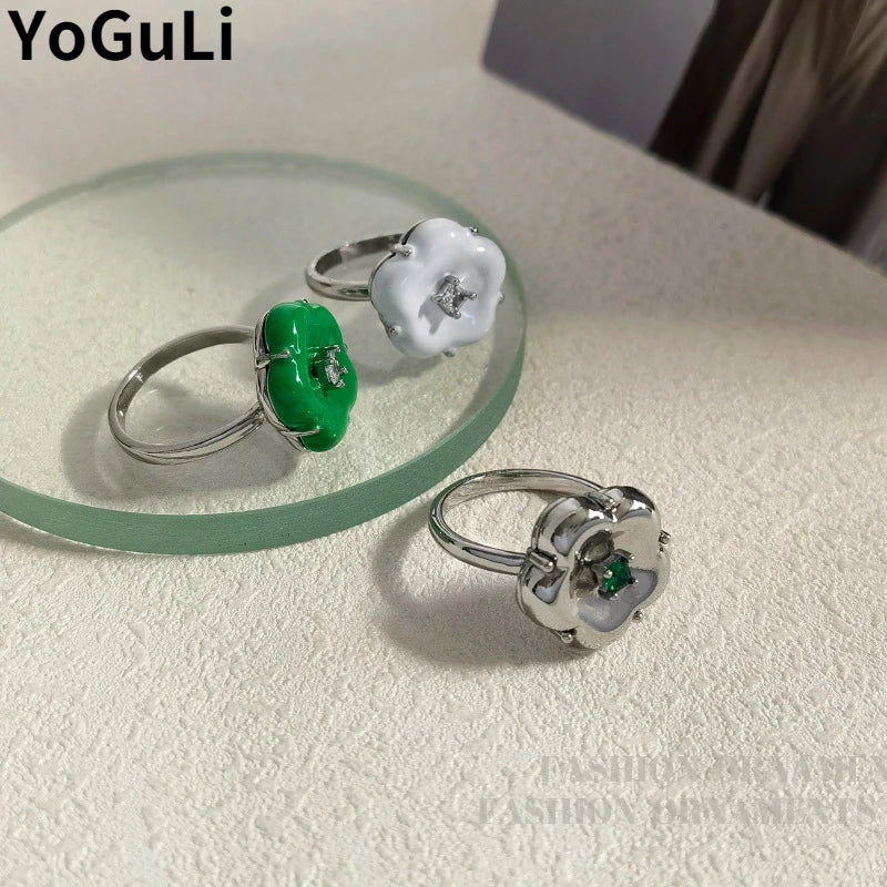 Delicate Jewelry 2022 New Elegant Temperament Flower Rings For Women Party Gifts Hot Selling