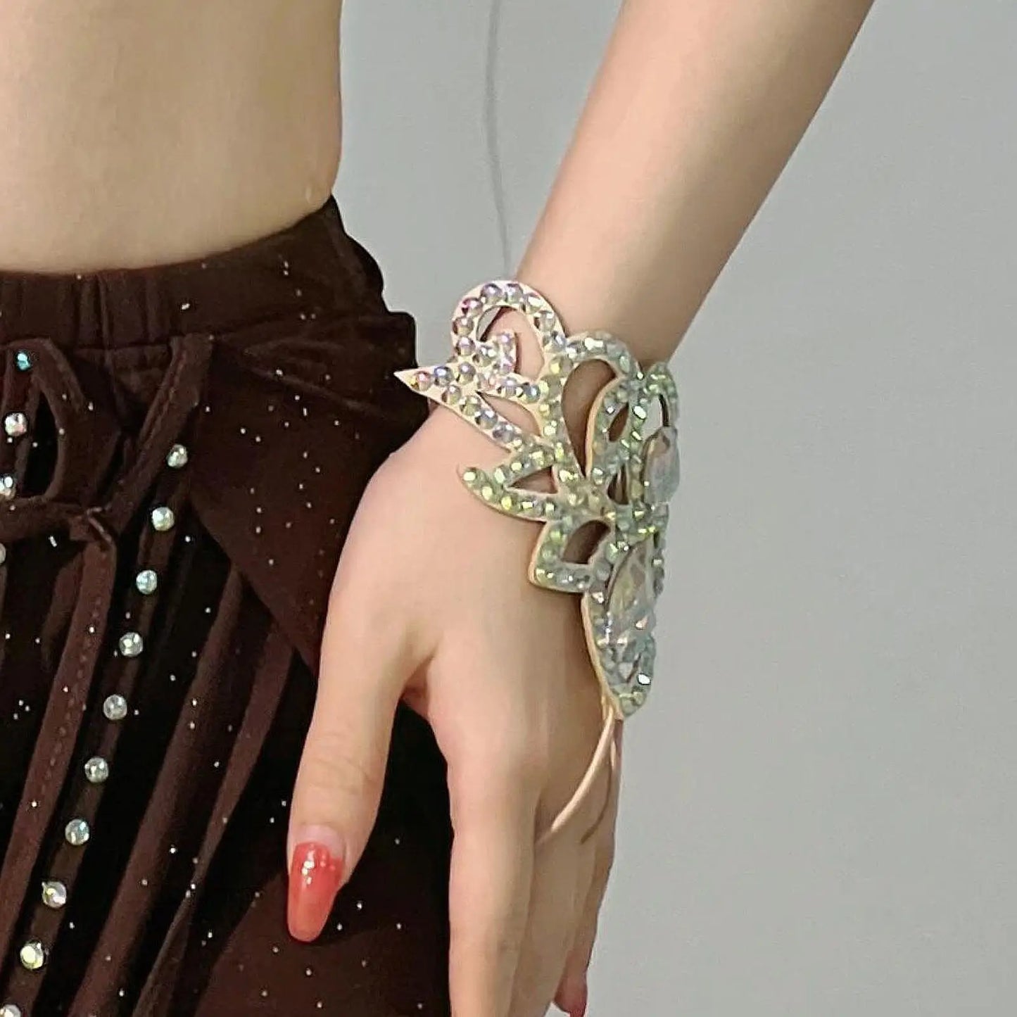 Belly Dancer Jewelry, Women Handmade Elegant Shining Hand Chain Jewellery, Linked Bracelet Chain Jewelry