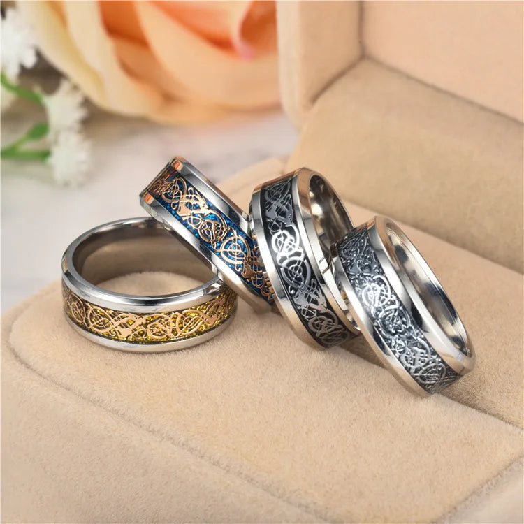 02 2024 Dragon Ring For Men Women Wedding Stainless Steel Jewelry