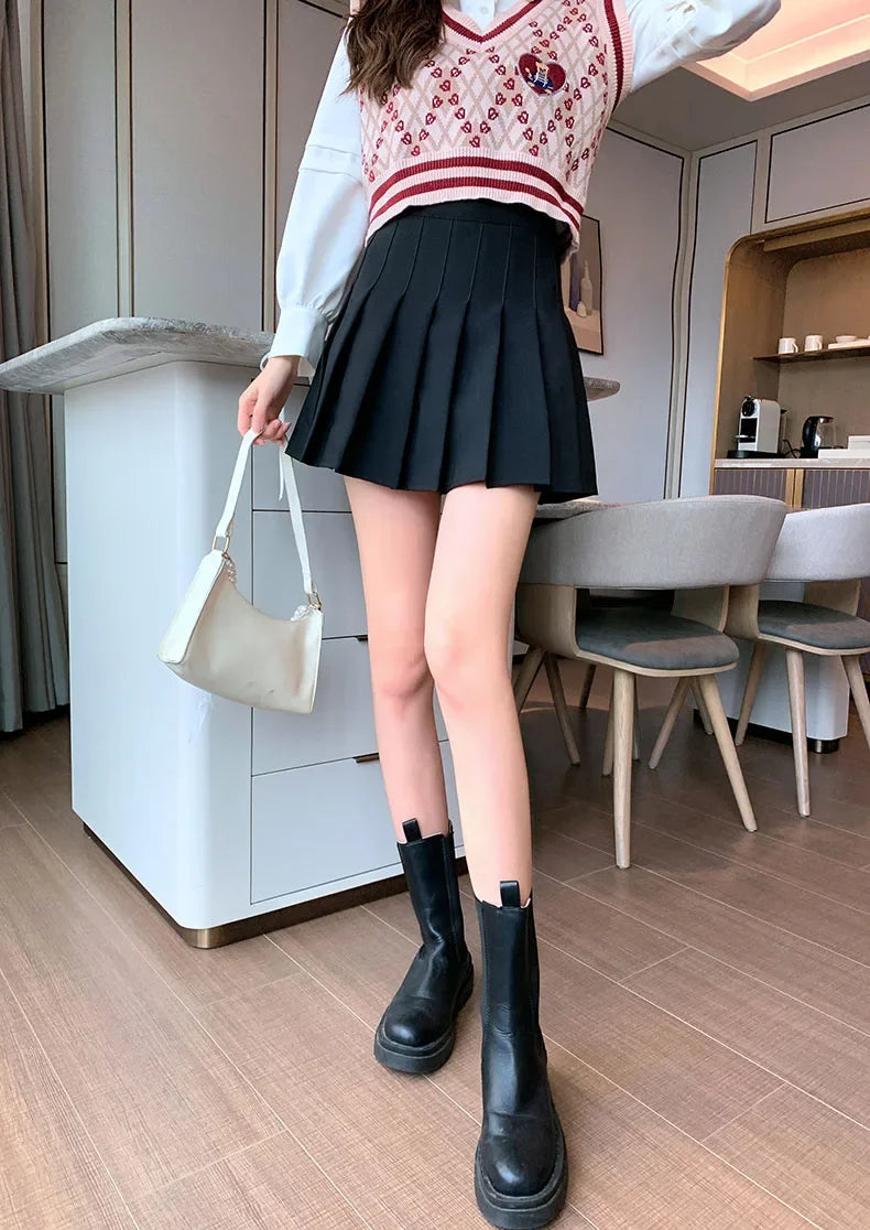 Skirts Summer 2024 Woman Skort Korean Fashion White Faldas Plisadas Para Mujer Lady Clothes A Line Mini Kawaii Pleated Skirt