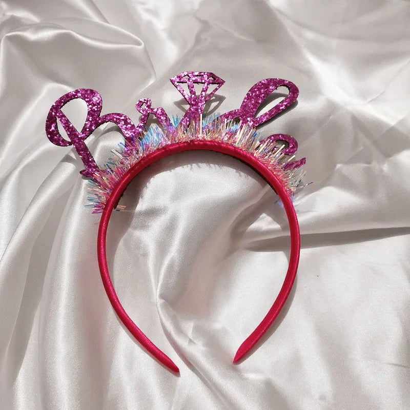 Bride To Be Headband Bach Bachelorette Hen Party Bridal Shower Wedding Engagement Rehearsal Dinner Decoration Party Supplies