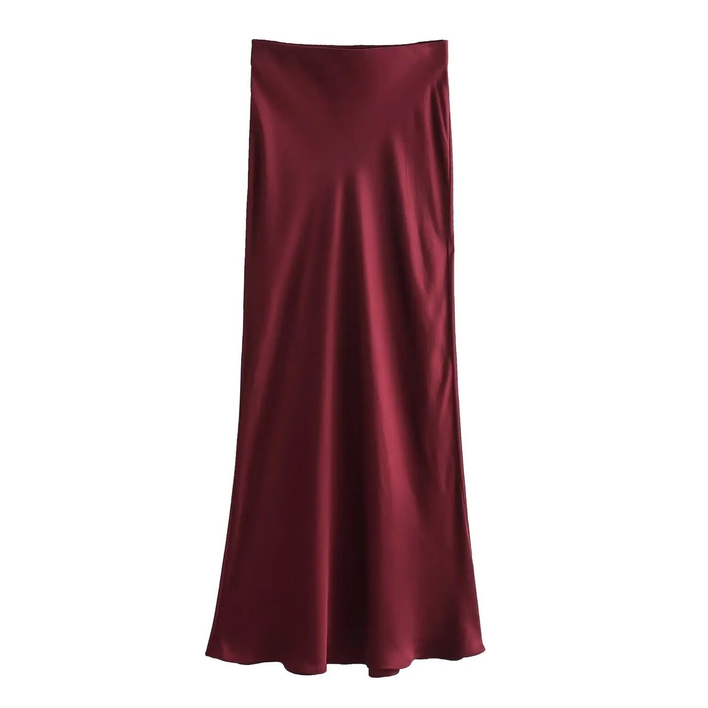HH Skirts For Women 2024 Summer Solid Satin Sheath Long Skirt Female Show Curve Beach Outfits For Woman Mermaid Skirts