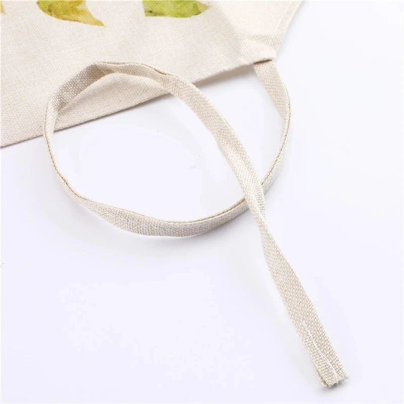 Kitchen Apron Modern Girl Plants Pattern Linen Aprons for Women Men Household Cleaning Apron Cooking Baking Accessories