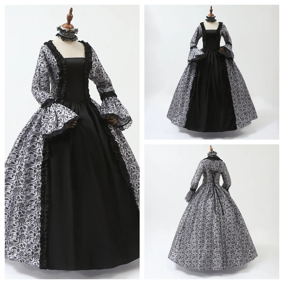 Victorian Era Gown - Medieval Court Dress with Corset