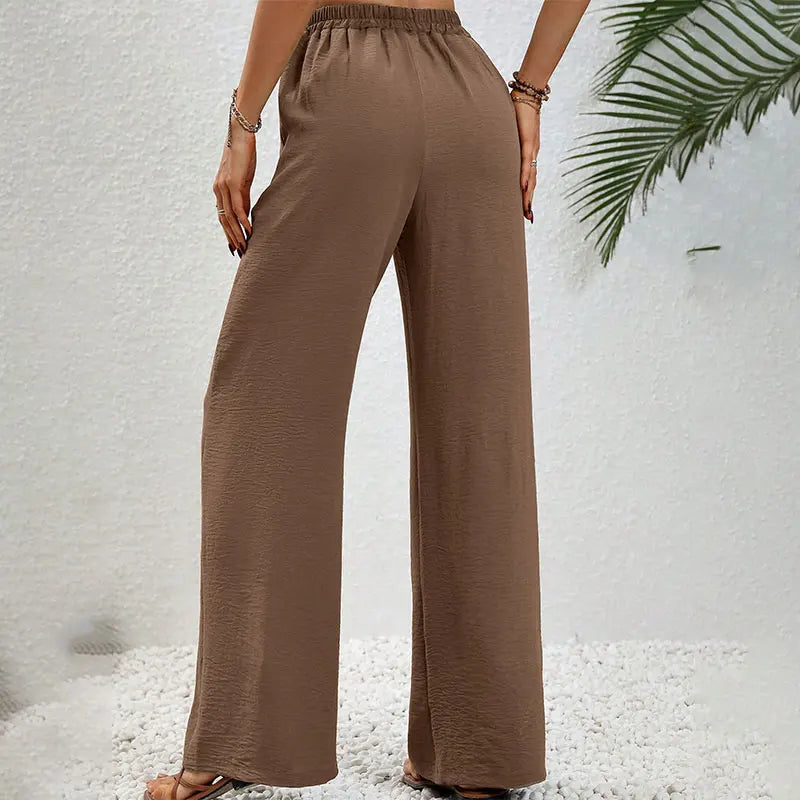 Women Trousers Summer New Fashion Streetwear Basic Straight Casual Slim Striped Pants Lady Sexy Solid Simple Versatile Trousers