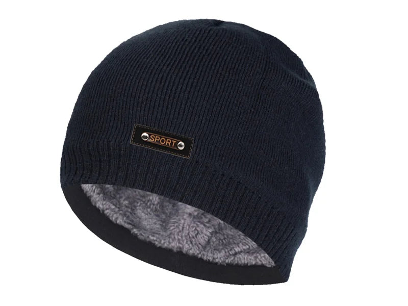 Knitted Hat Men Winter Hats For Women Beanie Hat Cap Fur Skullies Beanies шапка мужская Skull Gorro Bonnet Caps Man