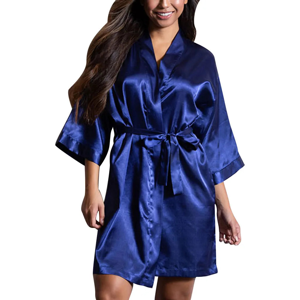 Women'S Pajamas Womens Sexy Satin Sleepwear Lingerie Nightwear  Night Gown Robe Women'S High-Quality And Comfortable Nightgown