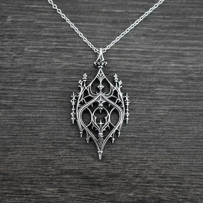 Old Castle Necklace, Gothic jewelry, Pagan, Alternative accessories, Hollow Castle, Retro, Witch, Punk, Magic School, Women Man