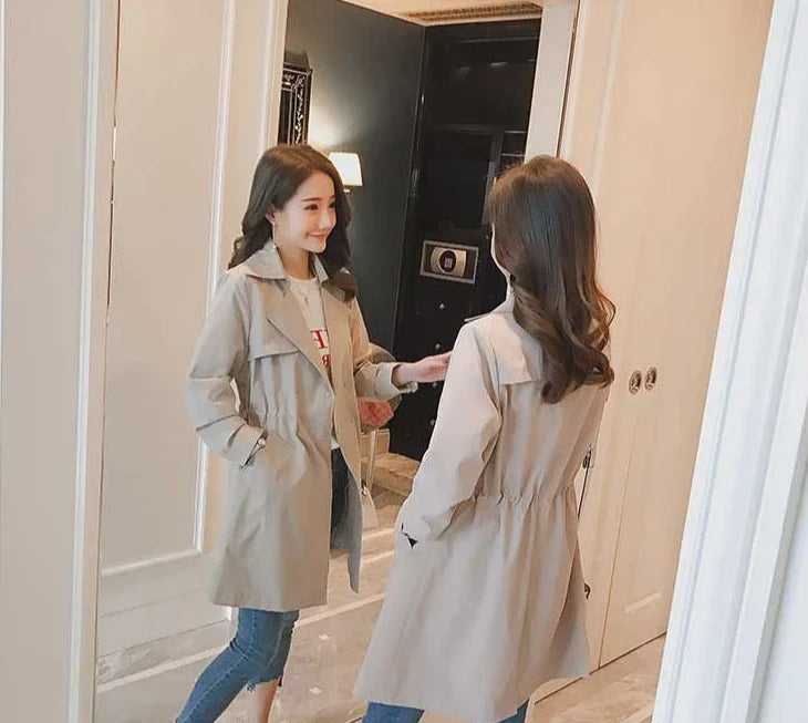 Blouson Female Coat Middle Length Women's Windbreaker Jackets Pretty Casual New in Outerwears Harajuku Great Fashion 2025 Offer