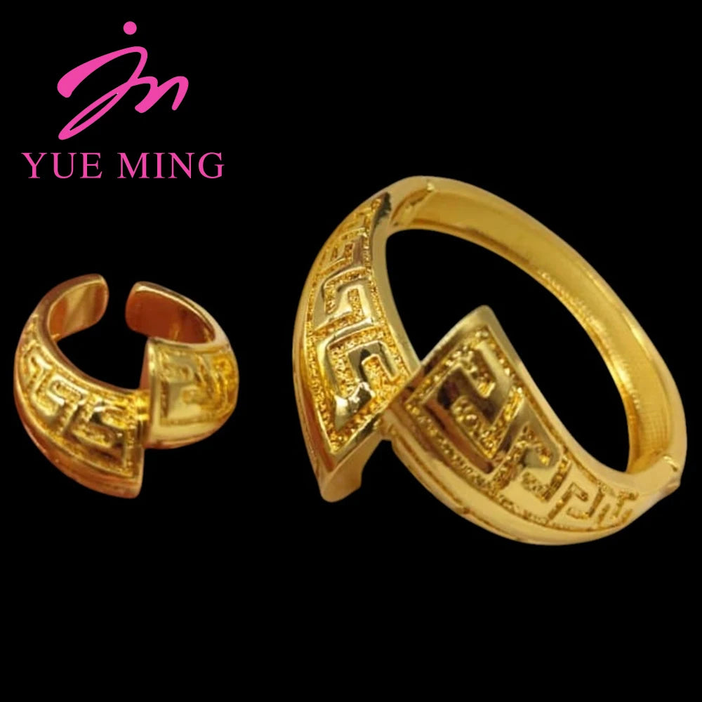 Luxury Bangles Ring for Women African Jewellery Rose Gold Color Jewelry Sets Brazilian Wedding Charm Bracelets Anniversary Gifts