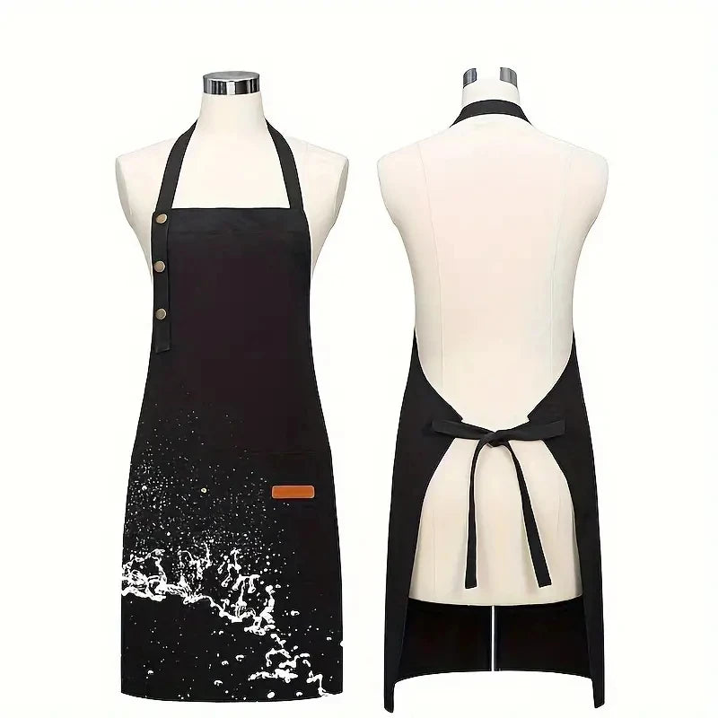 Fashion Kitchen Adjustable Aprons for Woman Men Chef Work Apron for Grill Restaurant Bar Shop Cafes Beauty Nails Studios Uniform