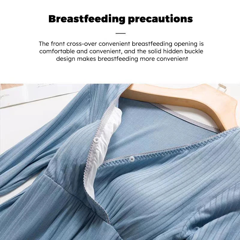 Maternity Nursing Sleepwear Breastfeeding Nightwear for Pregnant Women Pregnancy Breast Feeding Pajamas Suits Maternity Clothes