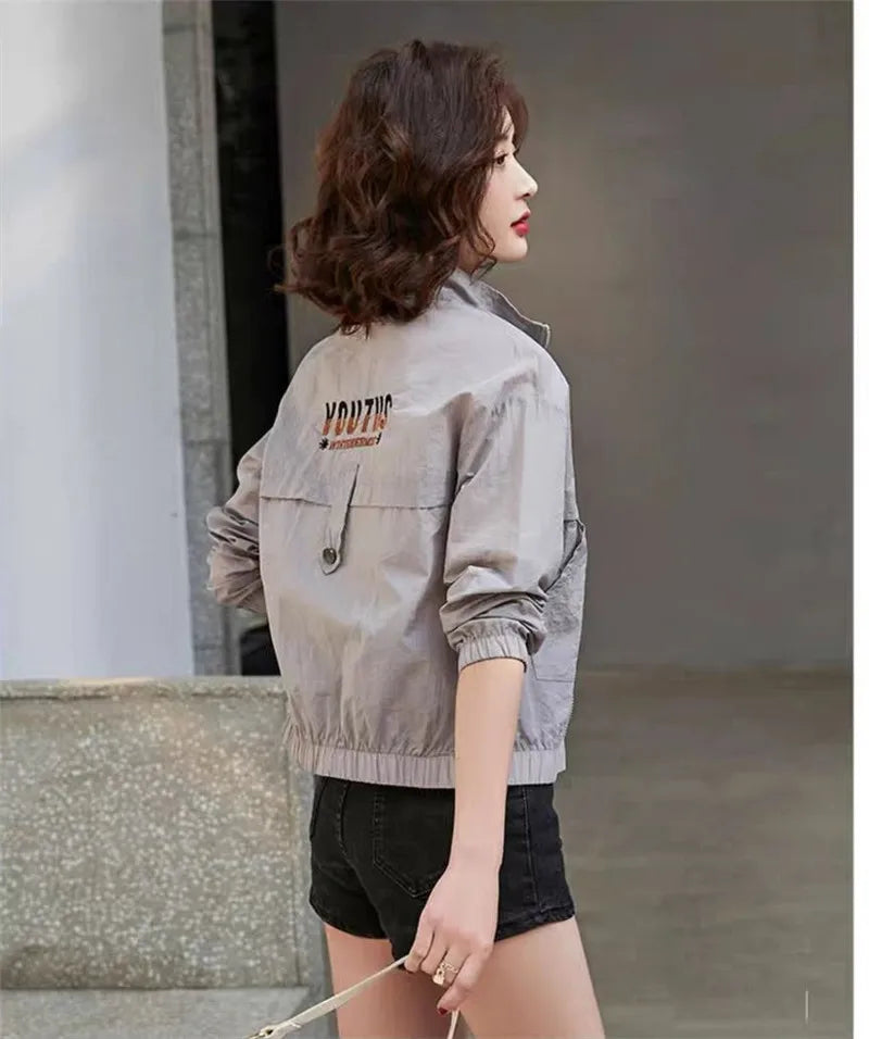 Sunscreen Coat Women's Summer Outerwear Breathable Joker UV Protection Sun-Protective Clothing Jacket Thin 2024 New Female Tops
