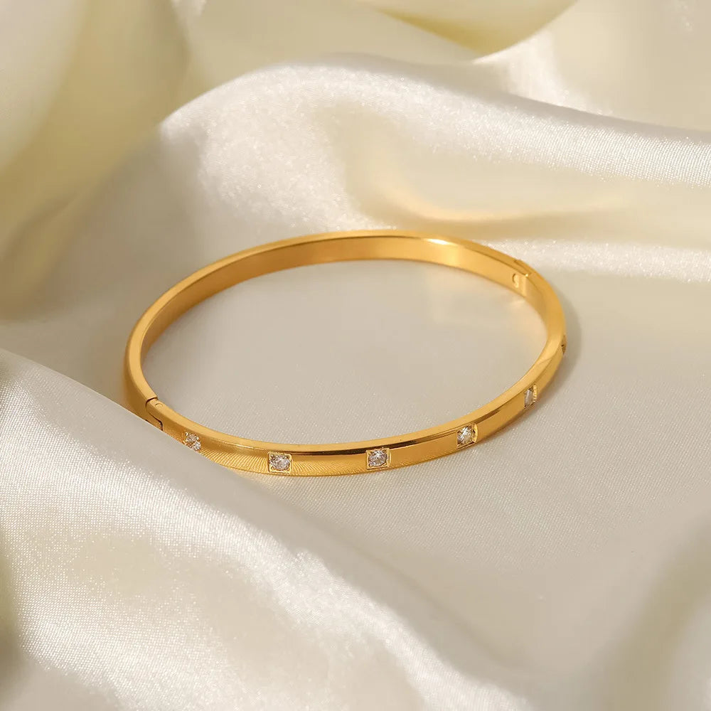 Fashion Punk Cuff Bangles For Women Dainty Zircon Inlaid Bohemia Indian Bracelets & Bangles Women's Female Cute Ladies Jewelry