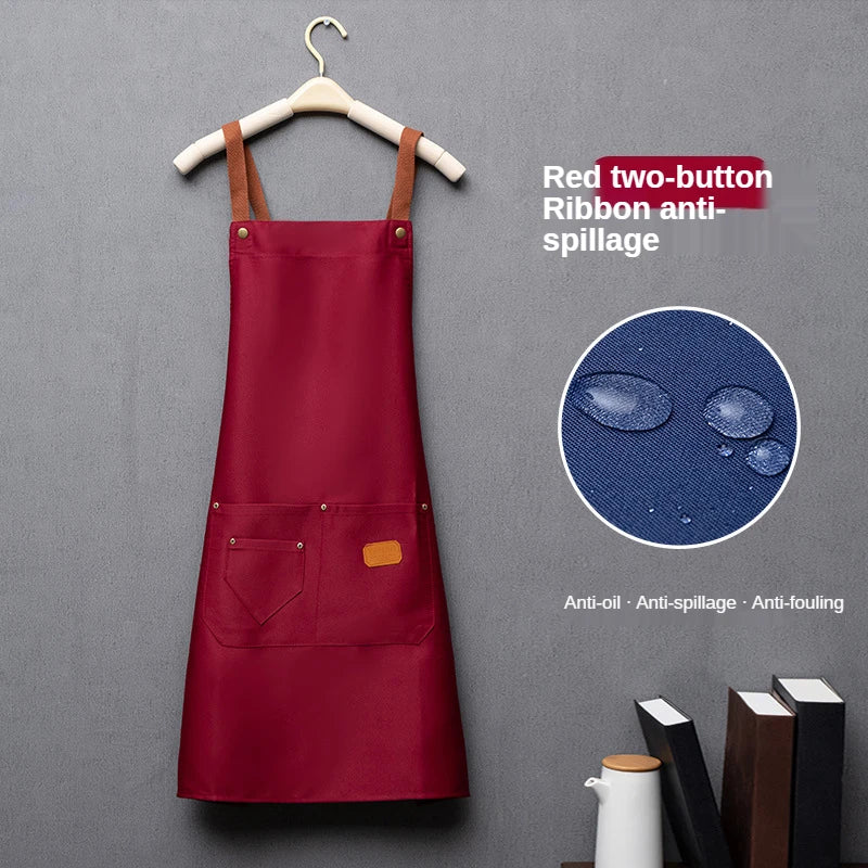 New Fashion Kitchen Aprons for Woman Men Chef Work Apron for Grill Restaurant Bar Shop Cafes Beauty Nails Studios Uniform