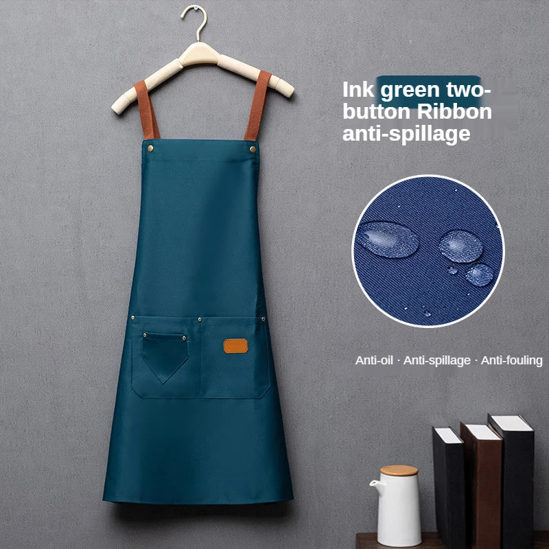 New Fashion Kitchen Aprons for Woman Men Chef Work Apron for Grill Restaurant Bar Shop Cafes Beauty Nails Studios Uniform