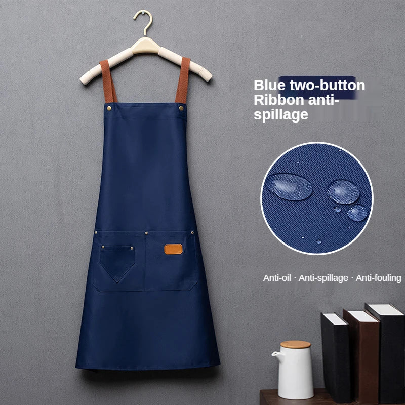 New Fashion Kitchen Aprons for Woman Men Chef Work Apron for Grill Restaurant Bar Shop Cafes Beauty Nails Studios Uniform