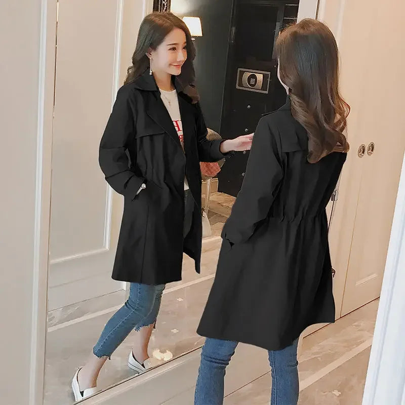 Blouson Female Coat Middle Length Women's Windbreaker Jackets Pretty Casual New in Outerwears Harajuku Great Fashion 2025 Offer