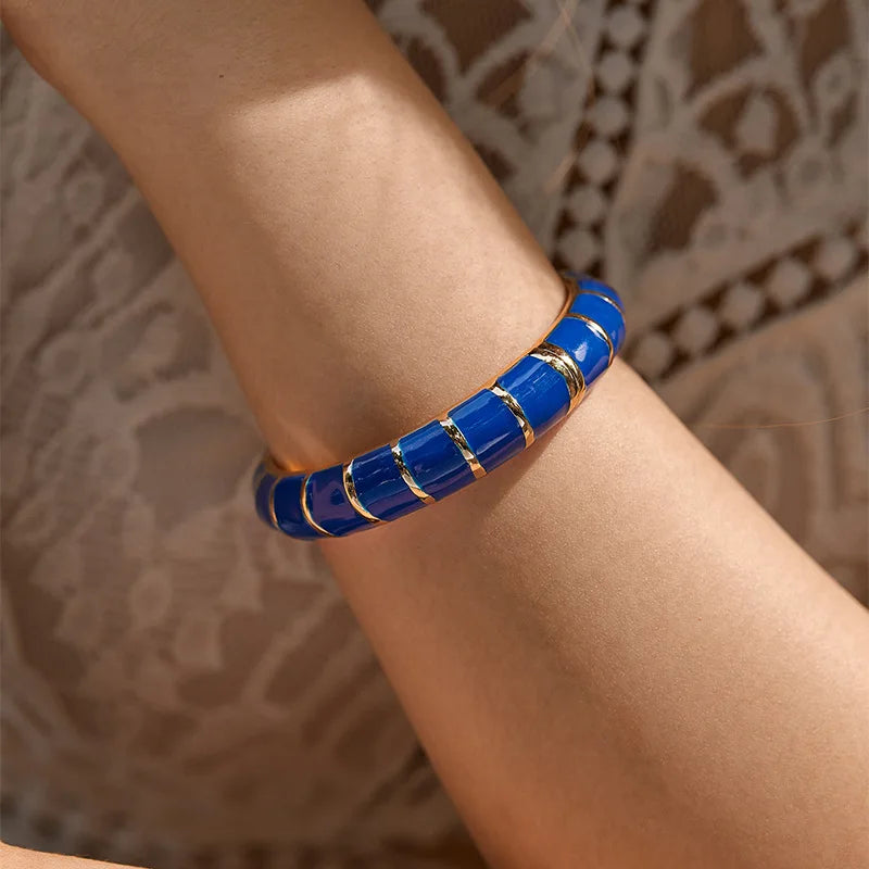 Multicolor Enamel Metal Bangles For Women New Designed Fashion Trendy Jewelry Accessories Gifts Bohemia Fancy Styles Bijoux