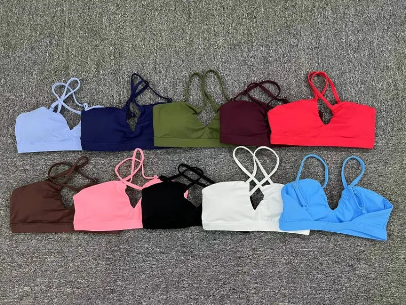 Women's Yoga Bra - Running Cross Back Breathable Naked Feel Sports Fitness Bra  for Yoga Running Gym Top