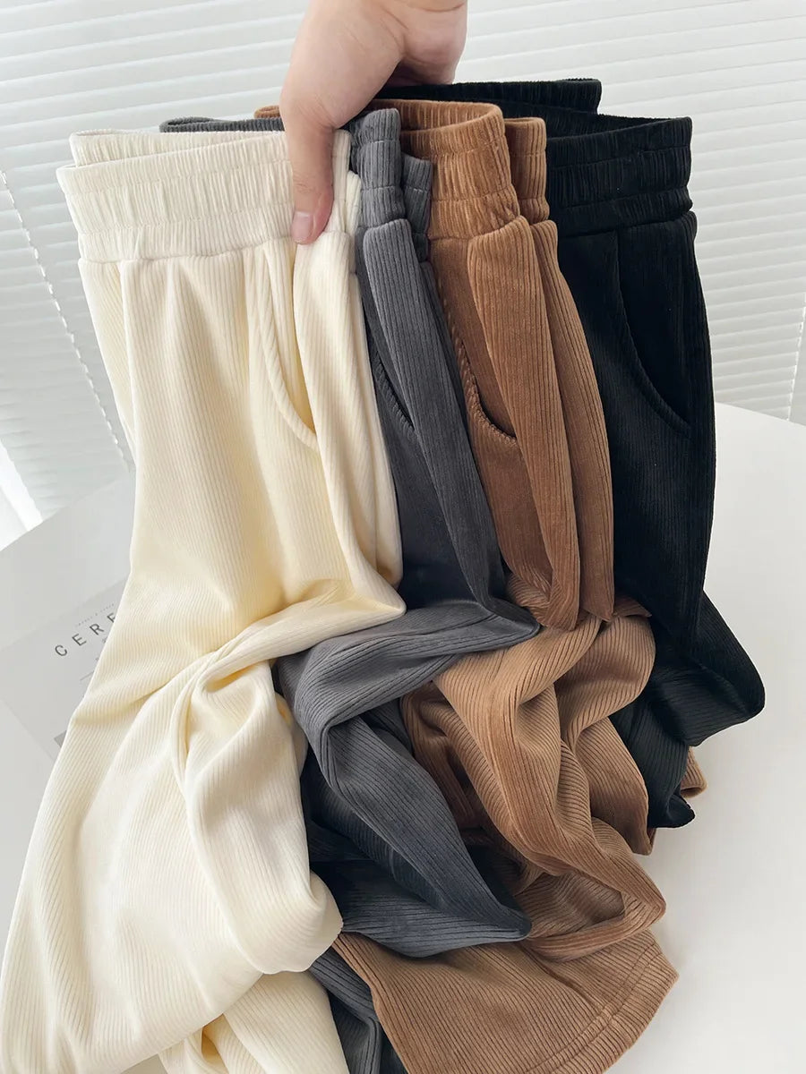 Wide-leg Trousers Women Autumn Winter 2025 New High Waist Draping Straight Tube Casual Versatility Floor Straight leg pants