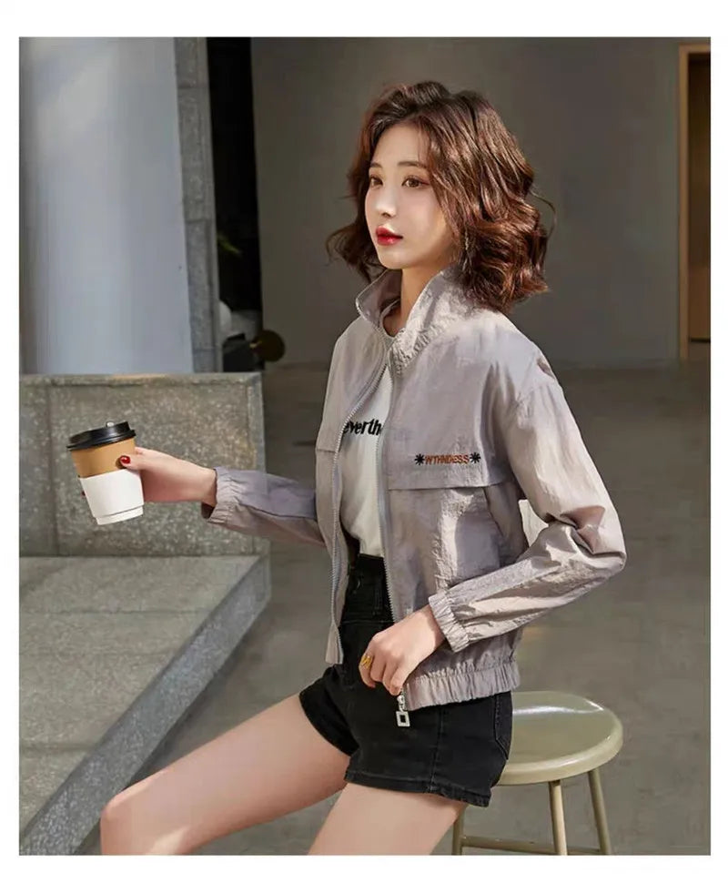 Sunscreen Coat Women's Summer Outerwear Breathable Joker UV Protection Sun-Protective Clothing Jacket Thin 2024 New Female Tops