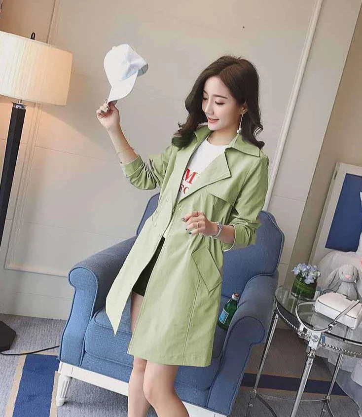 Blouson Female Coat Middle Length Women's Windbreaker Jackets Pretty Casual New in Outerwears Harajuku Great Fashion 2025 Offer