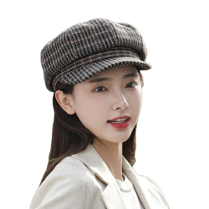 Hats For Women Winter Warm Age-reducing Fashion Beret Army Octagonal Cap Casual Peaked Cap Feminino Boina S54