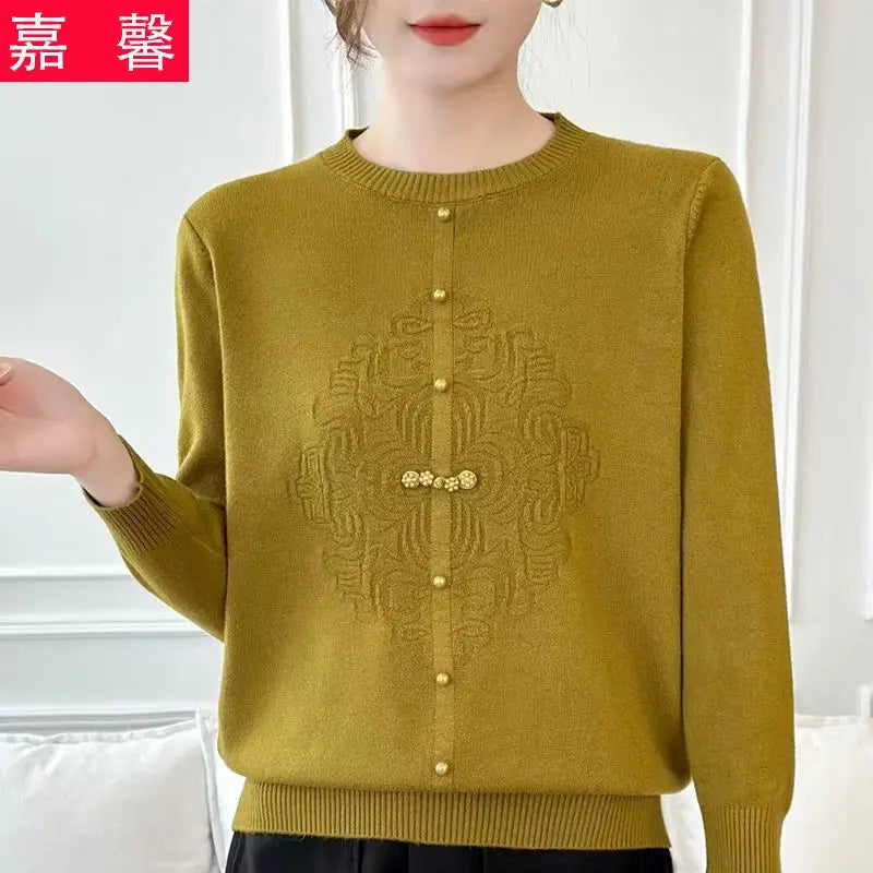 Sweater Base Women's Long-sleeved Sweater Autumn and Winter Solid Color Pullover Top