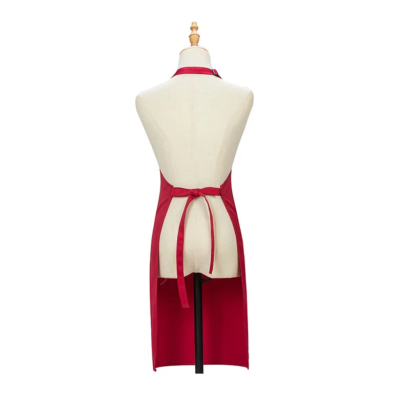 Women's Kitchen Apron for Woman Men Chef Work Apron for Grill Restaurant Bar Cafes Beauty Nails Studios Cleaning Smock