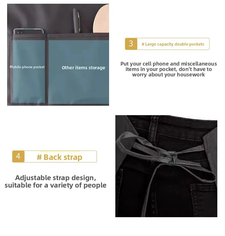 Kitchen Waterproof And Oil-resistant Apron, Work Uniform For Both Men And Women In The Catering Industry, Customizable Logo Prin