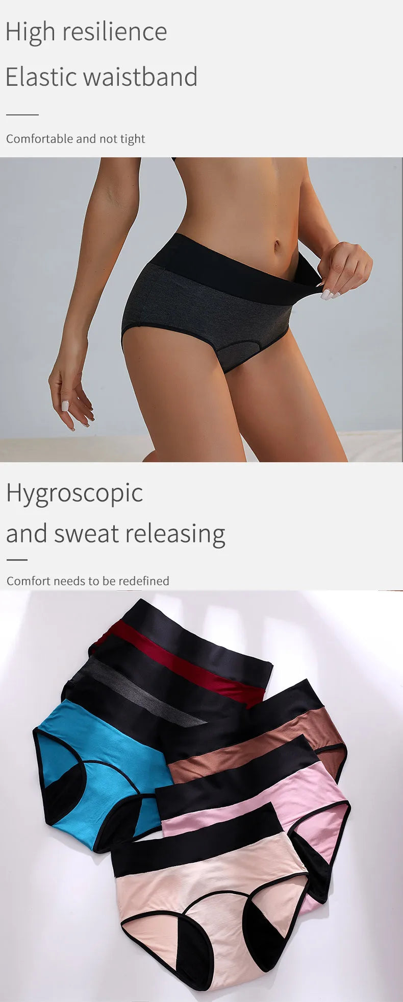 Women's menstrual panties physiological underpants triangular pants aunt mid rise  Leak Proof physiological panties