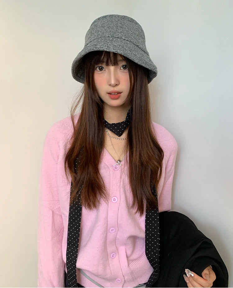 Fashionable Bow-Tie Bucket Hat For Women Which Makes Your Face Look Smaller New Retro Versatile Hat For Autumn And Winter