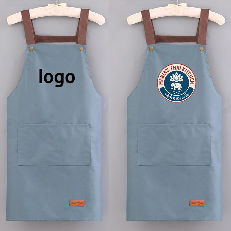 Kitchen Waterproof And Oil-resistant Apron, Work Uniform For Both Men And Women In The Catering Industry, Customizable Logo Prin